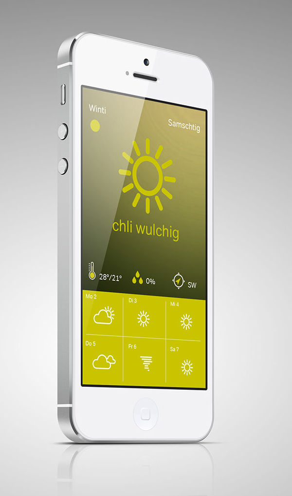 Weather forecast app UI Design by Pascal Frey