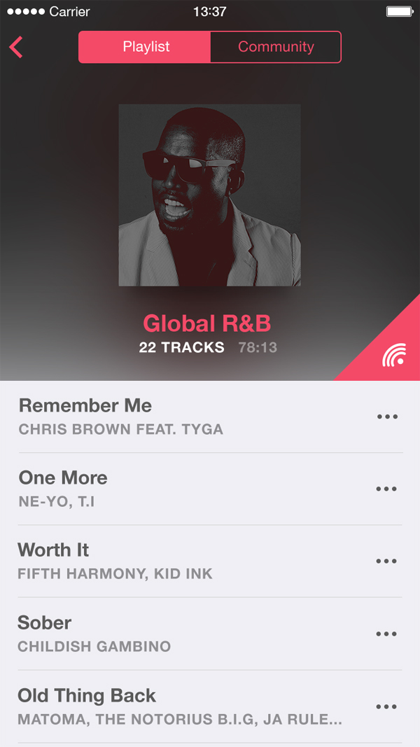 Playlist Screen UI Design by John Sherwin