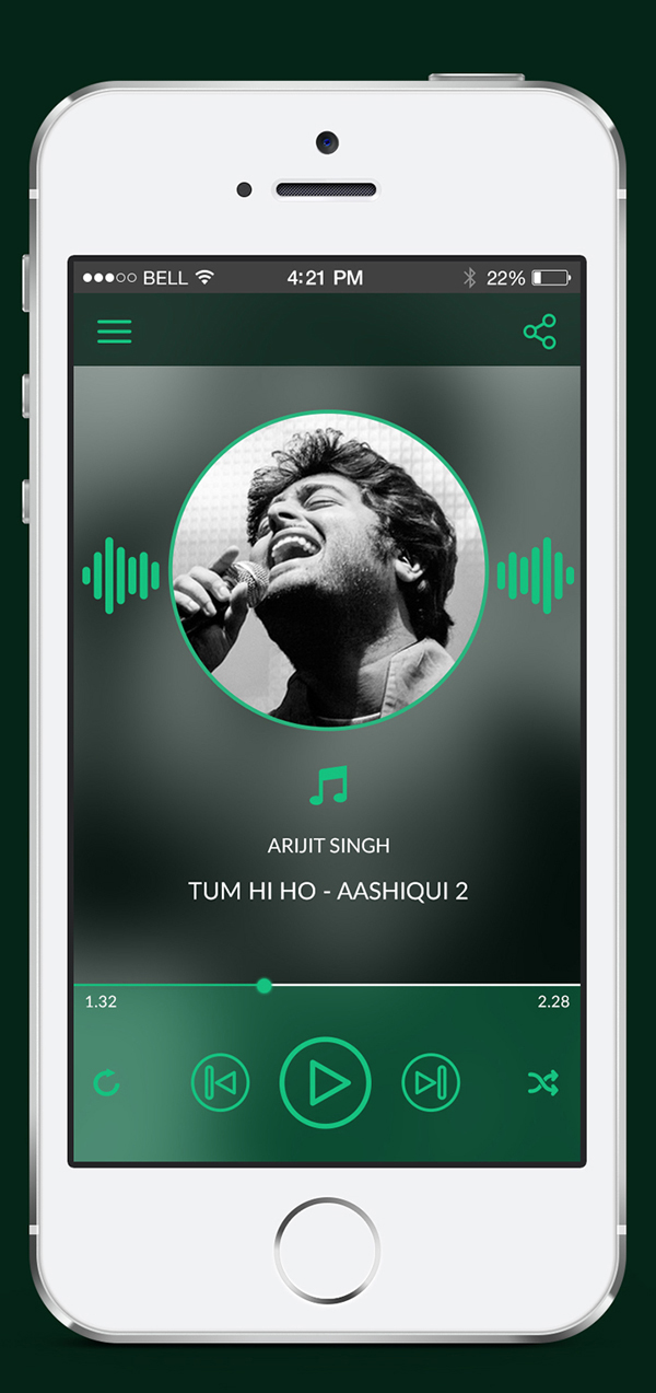 Music App Concept by Ronak Devalia