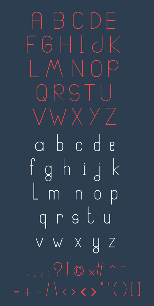 Slim Font - Letters