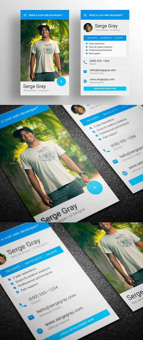 Material Design Inspired Business Card