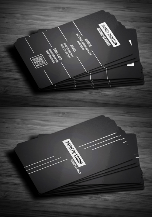 Black & White Business Card PSD Template