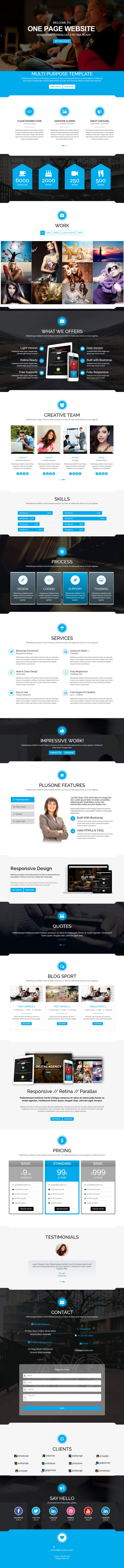 Plus one page WordPress Theme