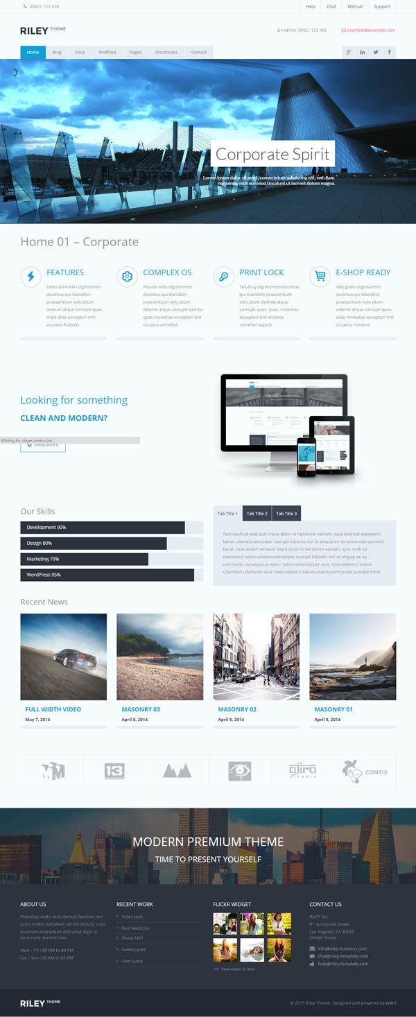 RILEY – Responsive MultiPurpose WordPress Theme