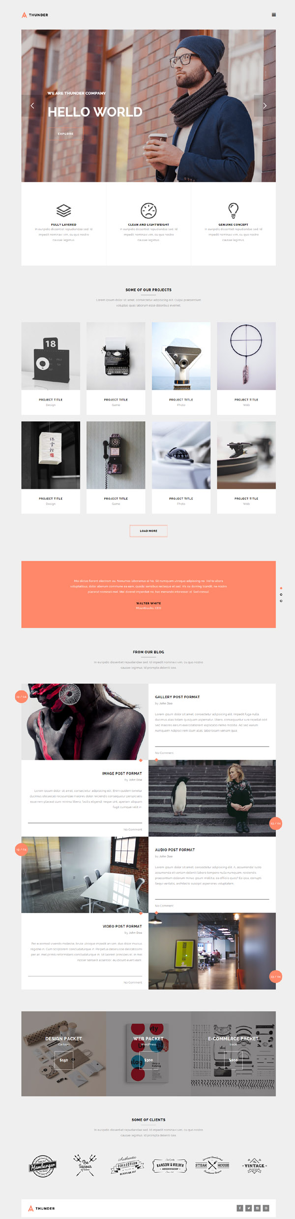 Thunder – Minimal Agency / Portfolio Theme