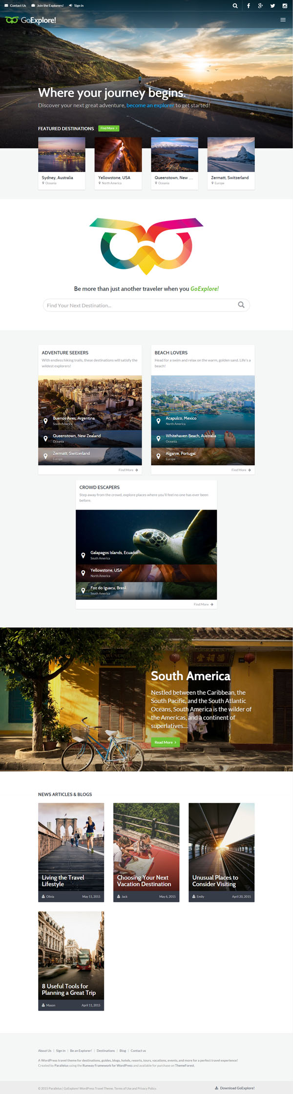 Travel WordPress Theme – GoExplore!