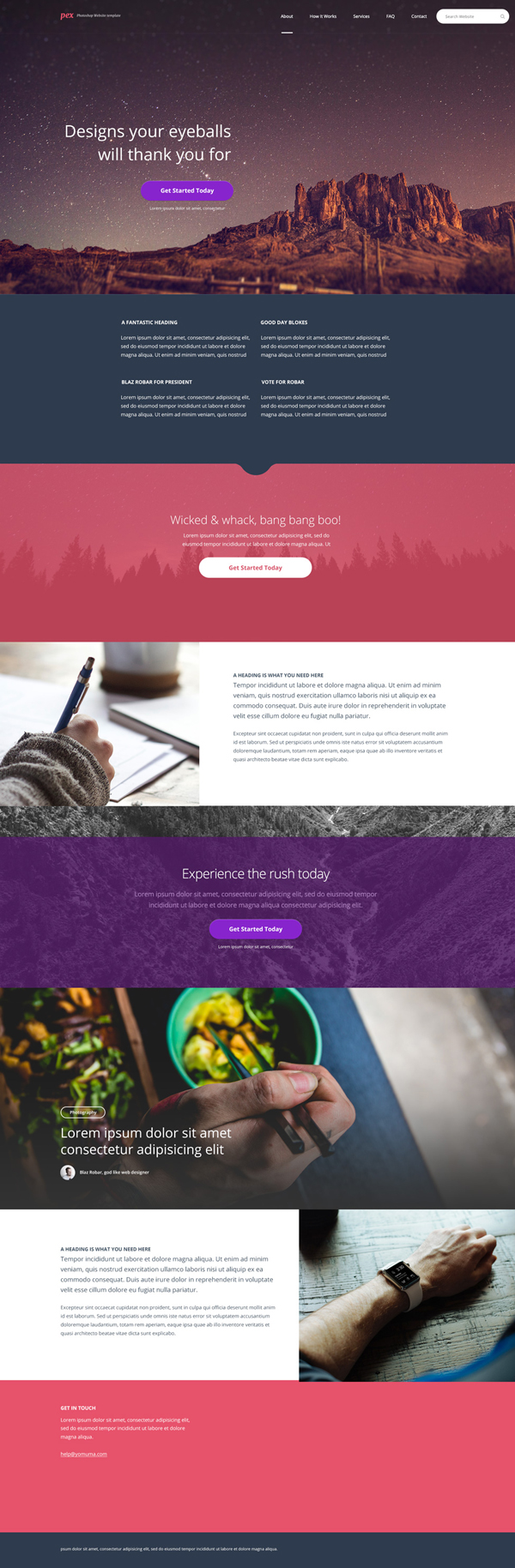 Free Single Page PSD Template