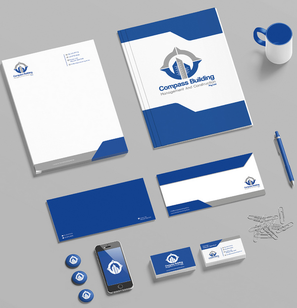 Compass Building Stationery Design