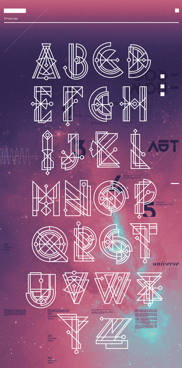 Cosmonaut font letters