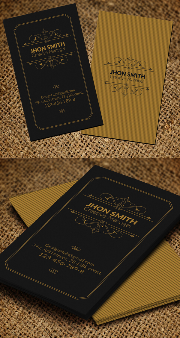 vertical Retro Vintage Business Card