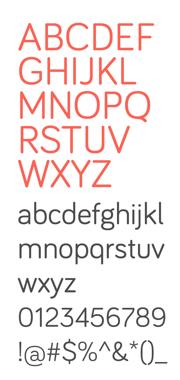 Bariol rounded font letters and numbers