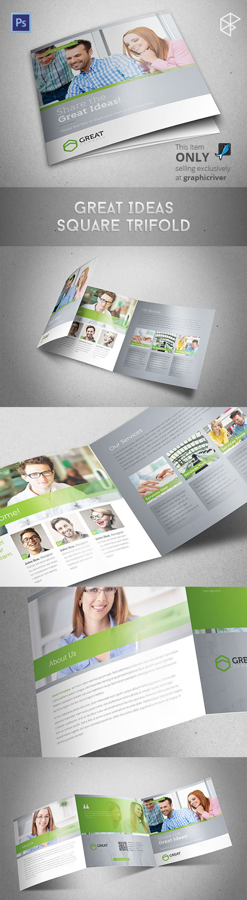 Square Trifold Brochure Design