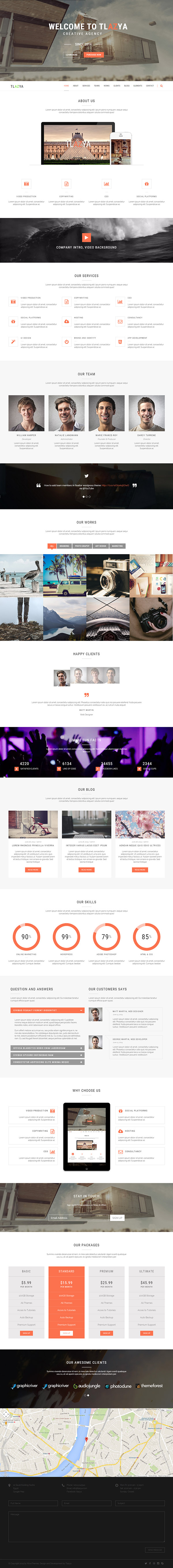 Tlazya – Creative OnePage Parallax WordPress Theme