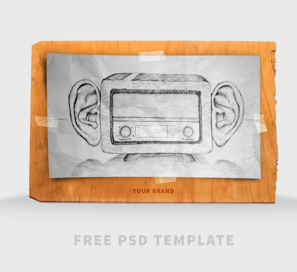 Free PSD Template - Scribble Board Mock-UP