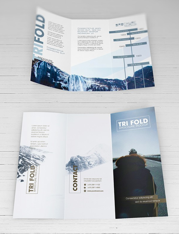 Free PSD Mockups - Trifold Brochure