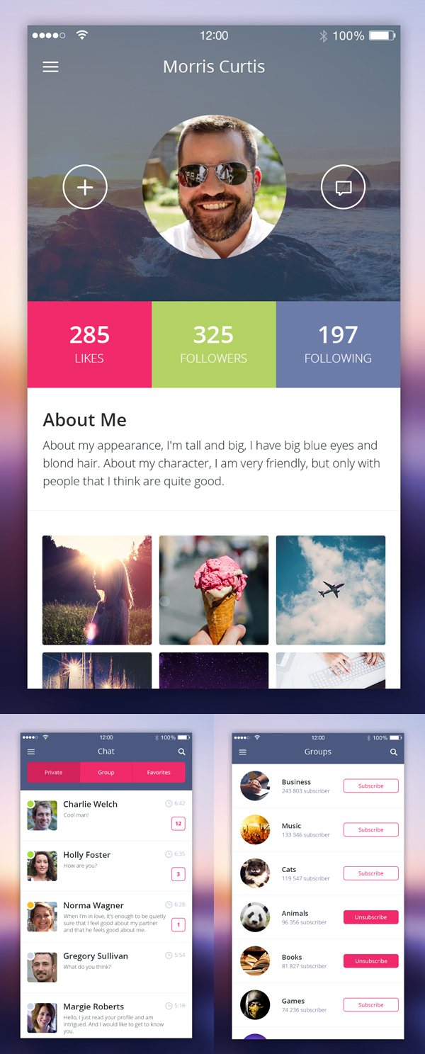 Free Mobile App UI Kit PSD Elements