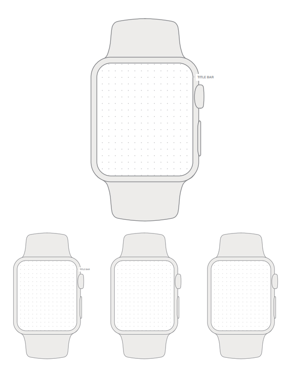 Free Apple Watch Wireframe Template - Printable