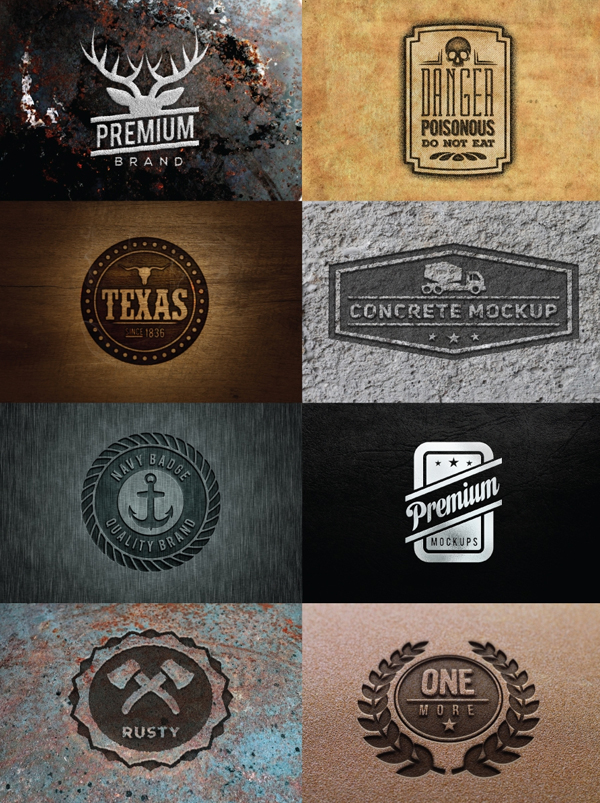 Free PSD Logos, Badges Mockups