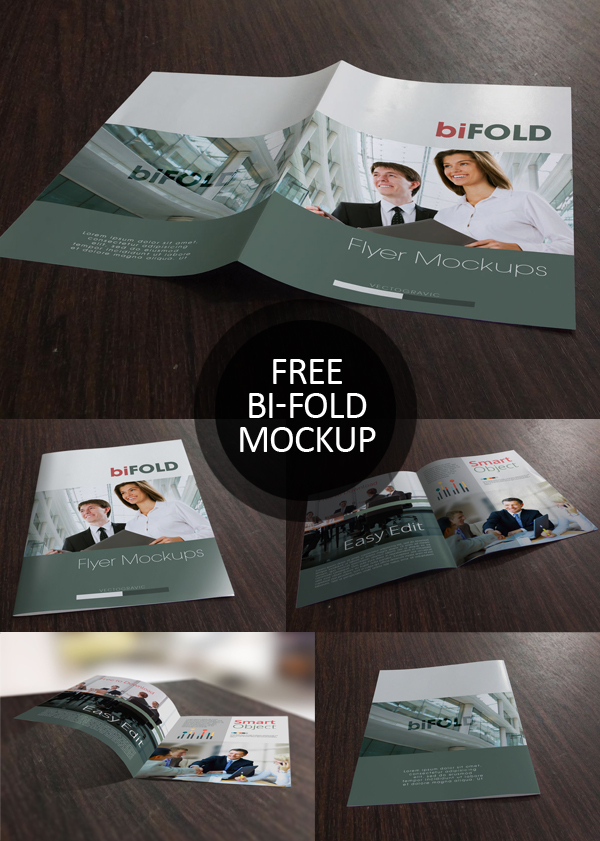 Free Bifold Brochure PSD Mockups