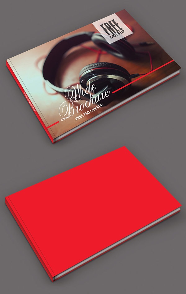 Free PSD Wide Brochure Mockup