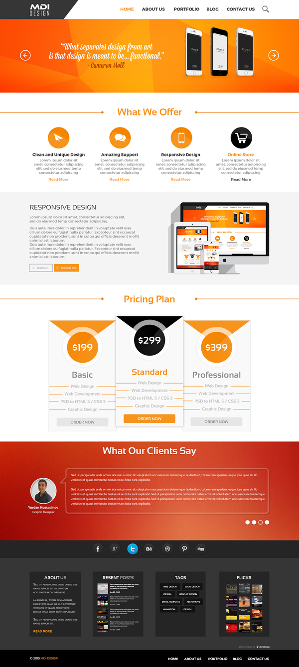 Free Landing Page PSD for Web Agency