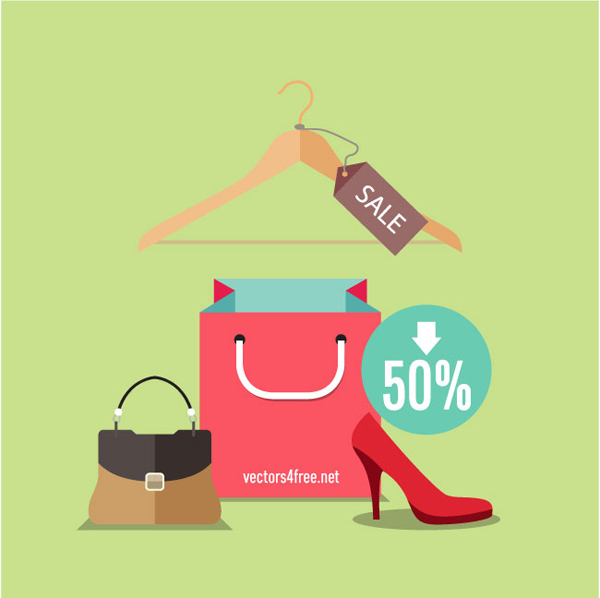 Flat design concept fashion, shopping vector