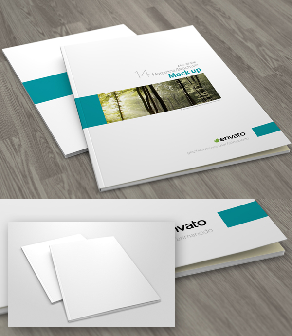 Free A4 Brochure / Magazine Cover Mockup