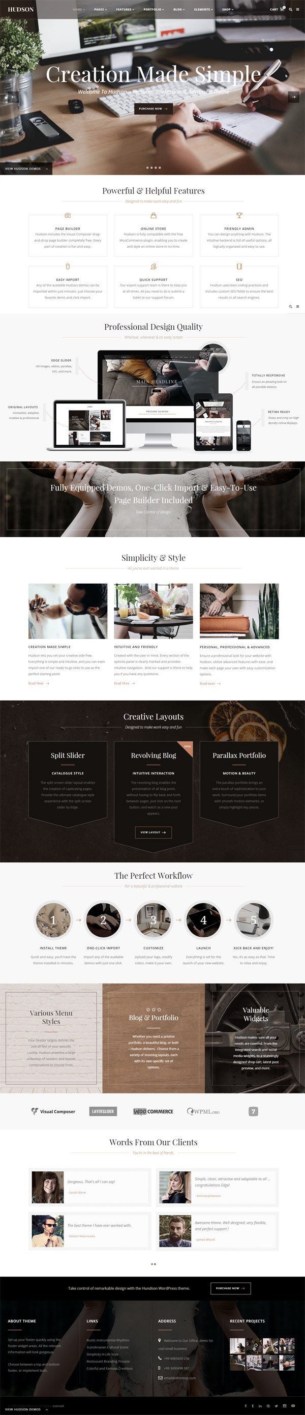 Hudson - Personal, Professional, Advanced Theme