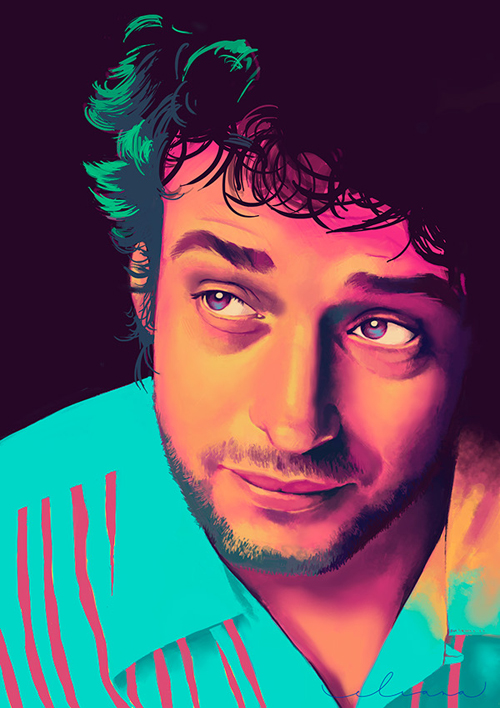 Gustavo Cerati Digital Art Portrait by Eliana Aguirre