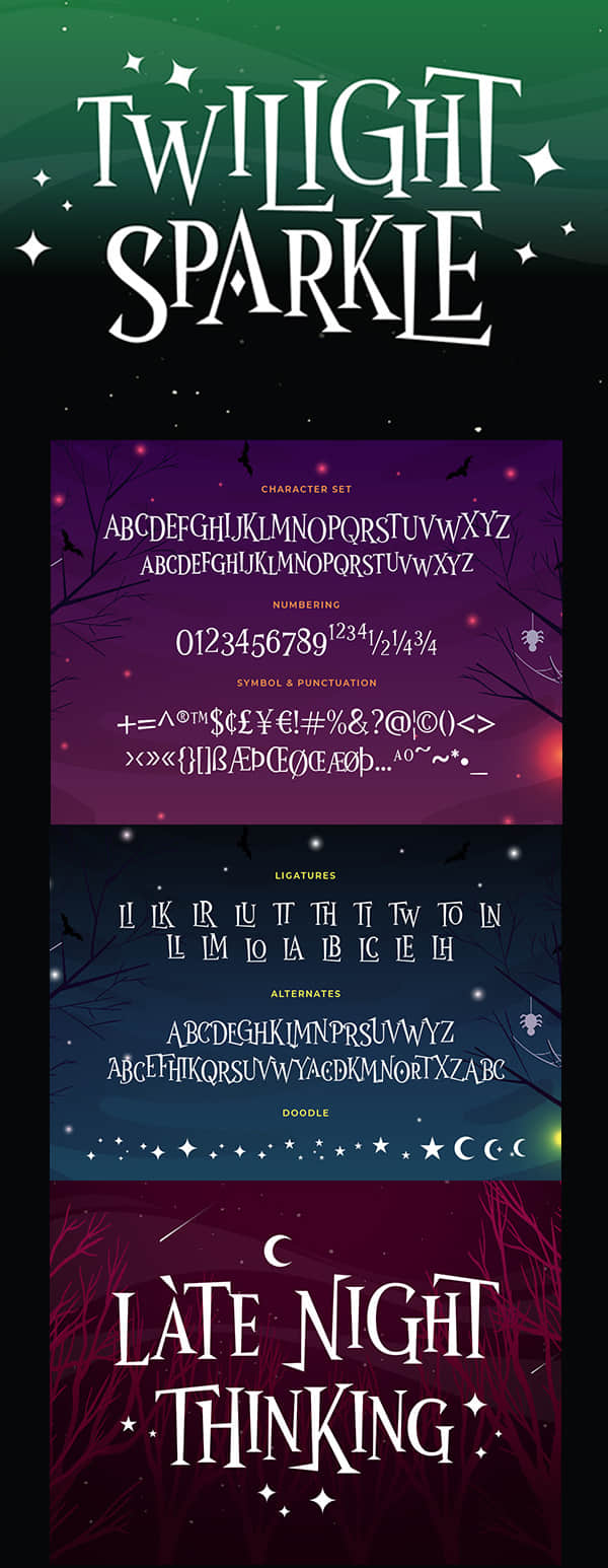 Wonder Night Font Letters